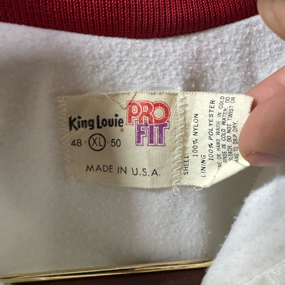 Vintage King Louie USA Team Olympics Firestone Bomber Jacket White Mens XL 80s‎ - Picture 9 of 10